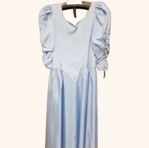 Sz 14 baby Blue 80's Prom dress with Big Bow!